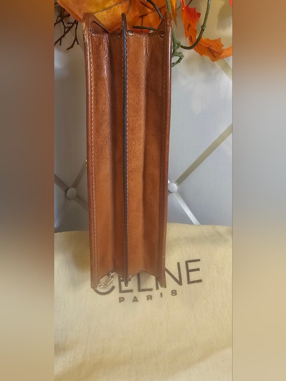 Celine Macadam Triomphe Clutch Bag With Dustbag Insert And Chain - Picture 5 of 16